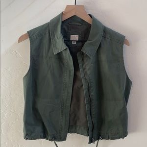 A New Day Army Green Olive Vest zip front